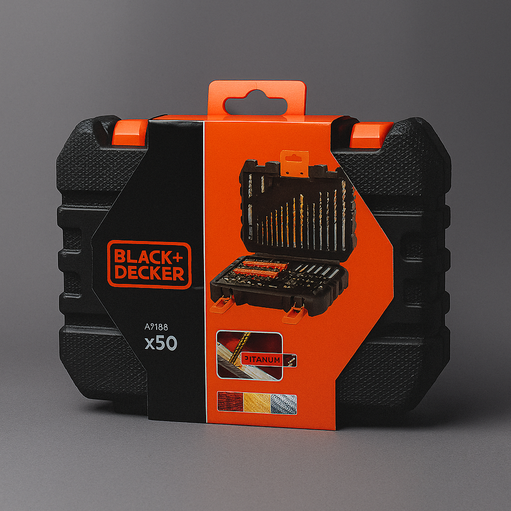 Juego de 50 piezas para Atornillar y taladrar con brocas "Titanio"