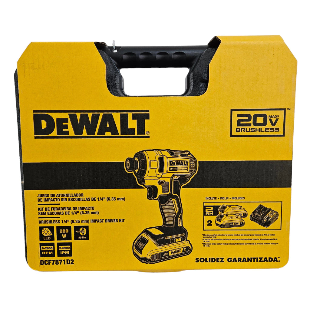 Kit Atornillador Impacto DEWALT 1/4" 20V DCF7871D2